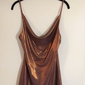 Metallic Bodycon Low back Mini Dress